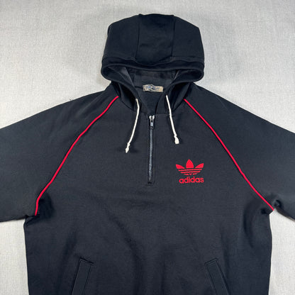 70s adidas ハーフジップパーカー ブラック デサント製 O ad-u-2505-025