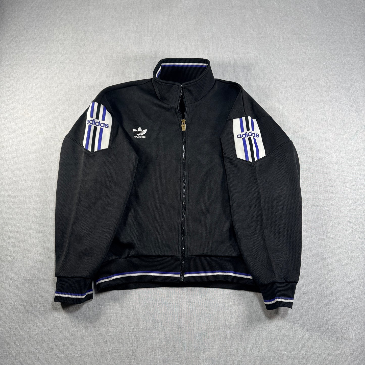 90s adidas トラックジャケット 黒 デサント製 L ad-u-2505-032