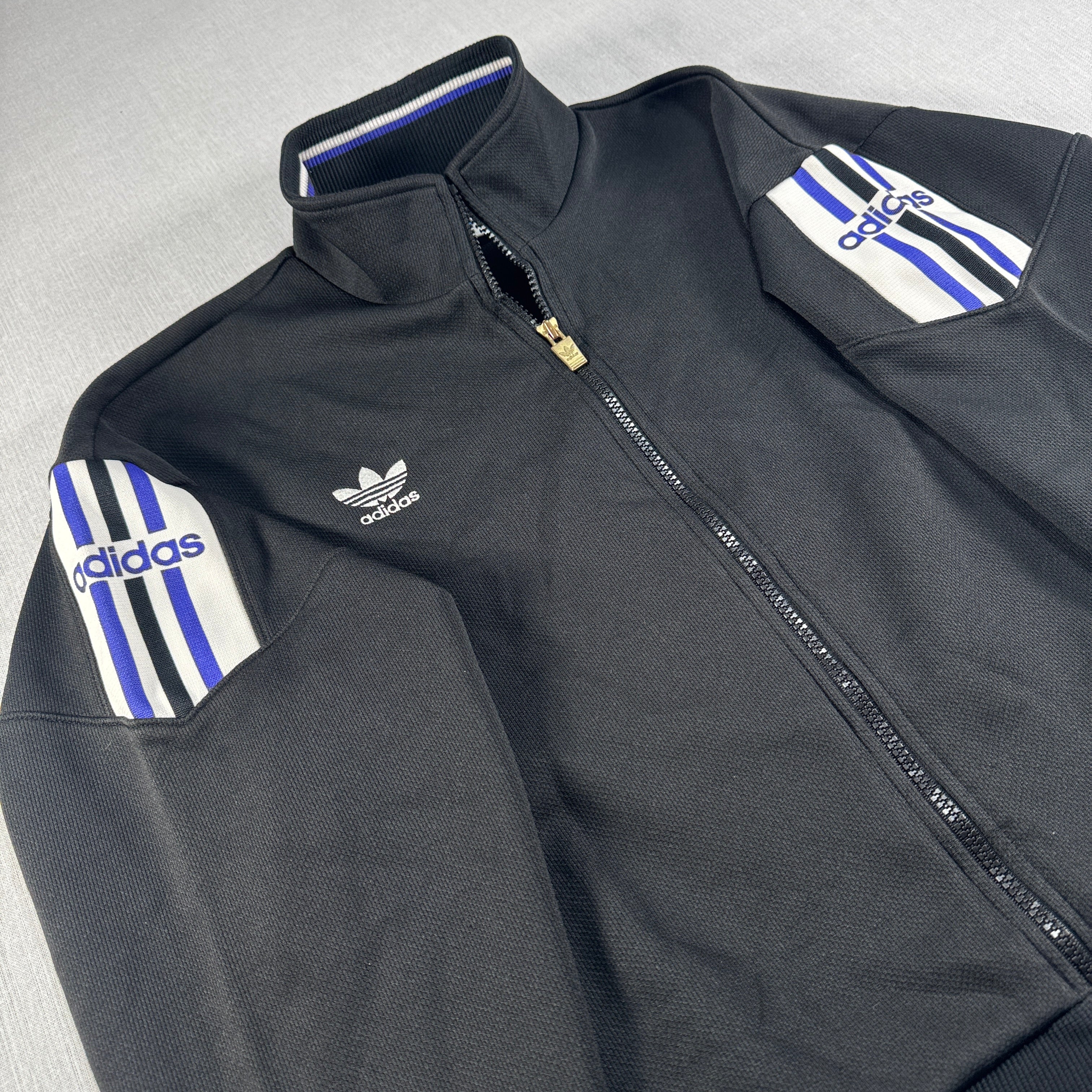 90s adidas トラックジャケット 黒 デサント製 L ad-u-2505-032 – 古着