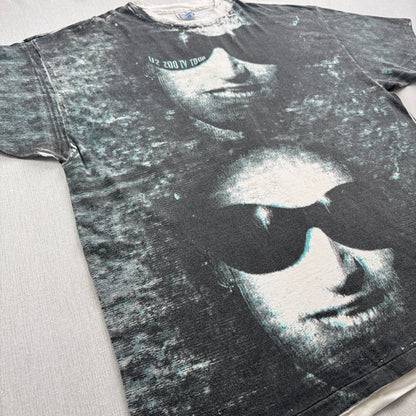 美品 90s U2 ZOO TV Tシャツ バンドT 総柄 AOP USA製 HANES シングルステッチ 2XL ロック ba-x-2505-010