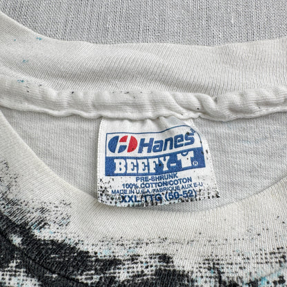 美品 90s U2 ZOO TV Tシャツ バンドT 総柄 AOP USA製 HANES シングルステッチ 2XL ロック ba-x-2505-010