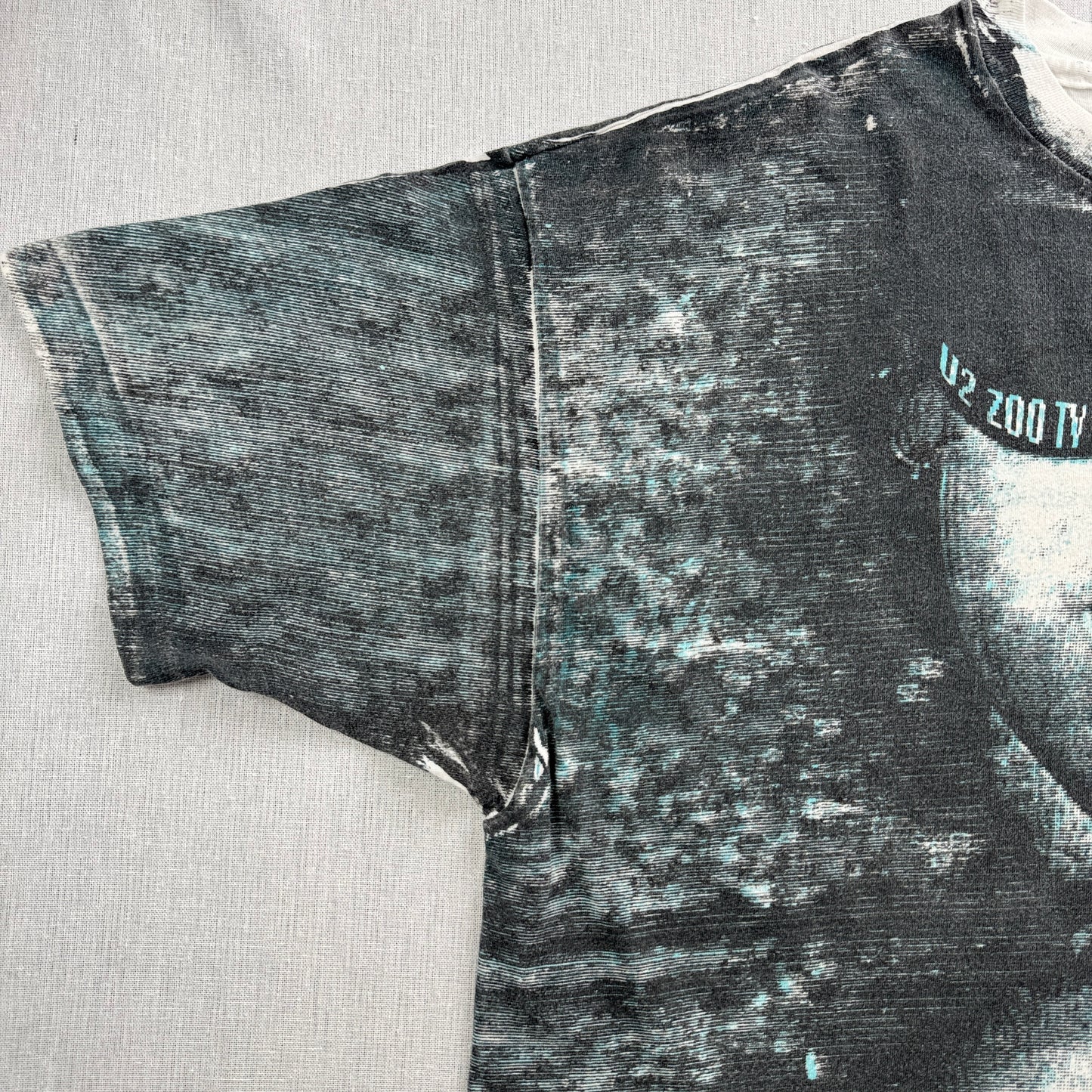 美品 90s U2 ZOO TV Tシャツ バンドT 総柄 AOP USA製 HANES シングルステッチ 2XL ロック ba-x-2505-010