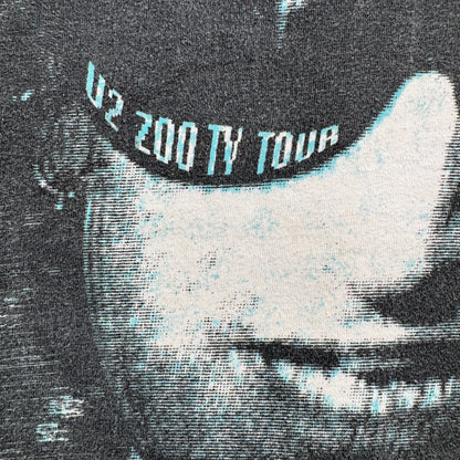 美品 90s U2 ZOO TV Tシャツ バンドT 総柄 AOP USA製 HANES シングルステッチ 2XL ロック ba-x-2505-010