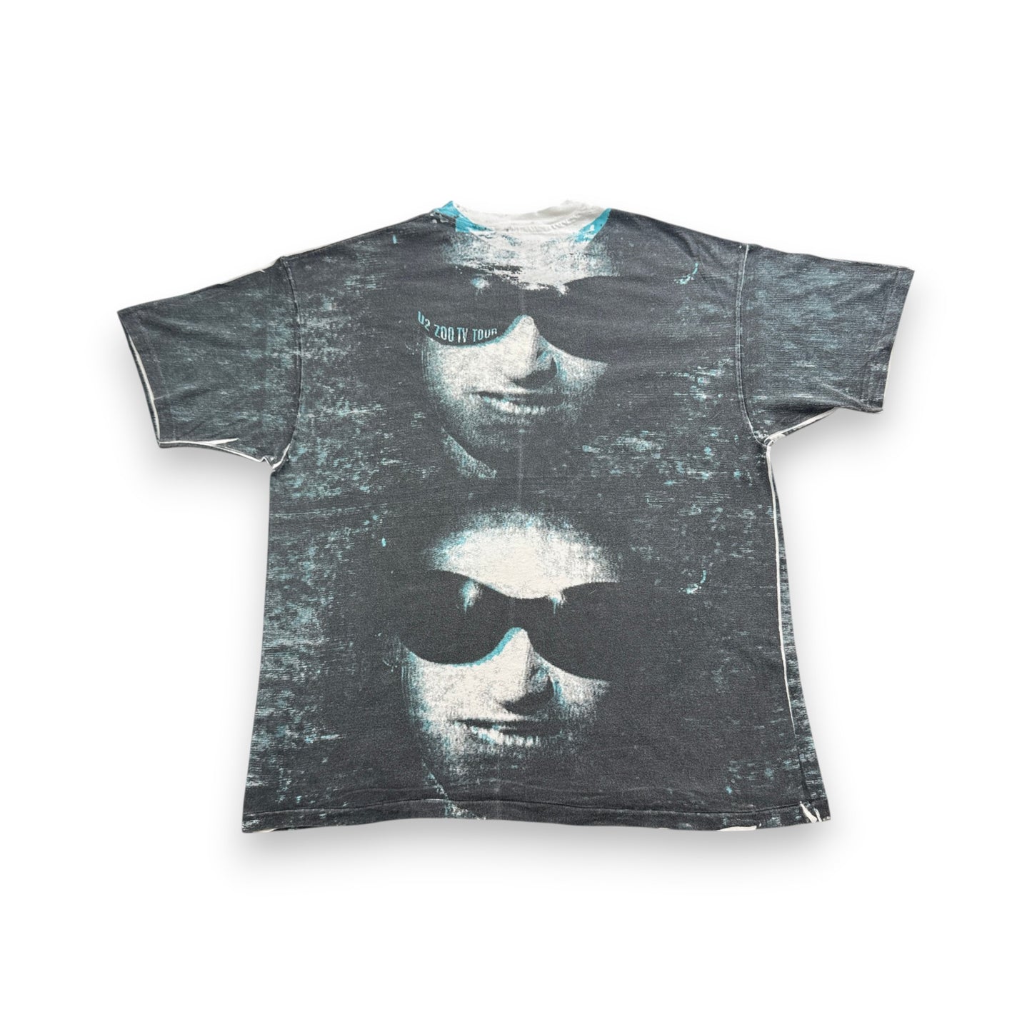 美品 90s U2 ZOO TV Tシャツ バンドT 総柄 AOP USA製 HANES シングルステッチ 2XL ロック ba-x-2505-010