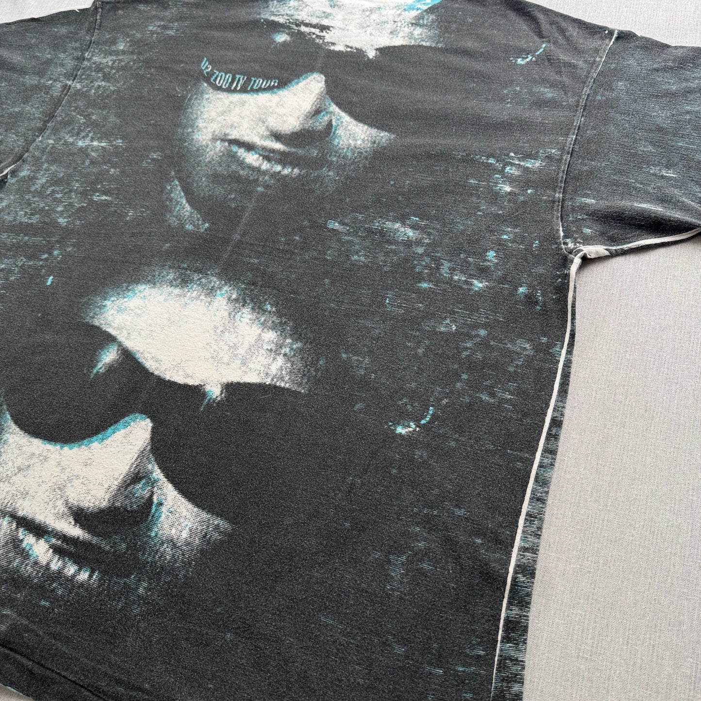 美品 90s U2 ZOO TV Tシャツ バンドT 総柄 AOP USA製 HANES シングルステッチ 2XL ロック ba-x-2505-010