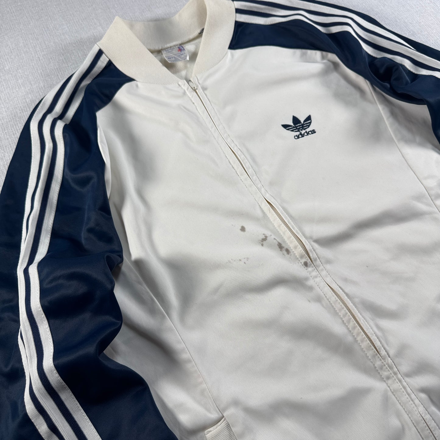70s adidas ATP トラックジャケット ホワイト ネイビー VENTEX製 ad-u-2505-036