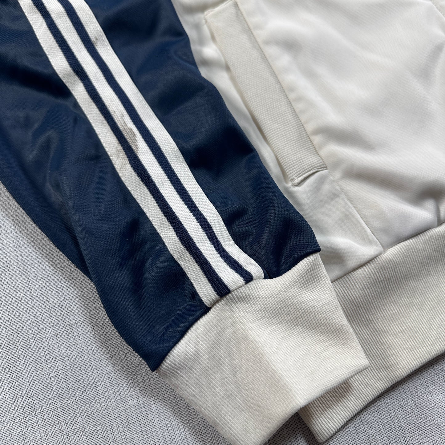 70s adidas ATP トラックジャケット ホワイト ネイビー VENTEX製 ad-u-2505-036