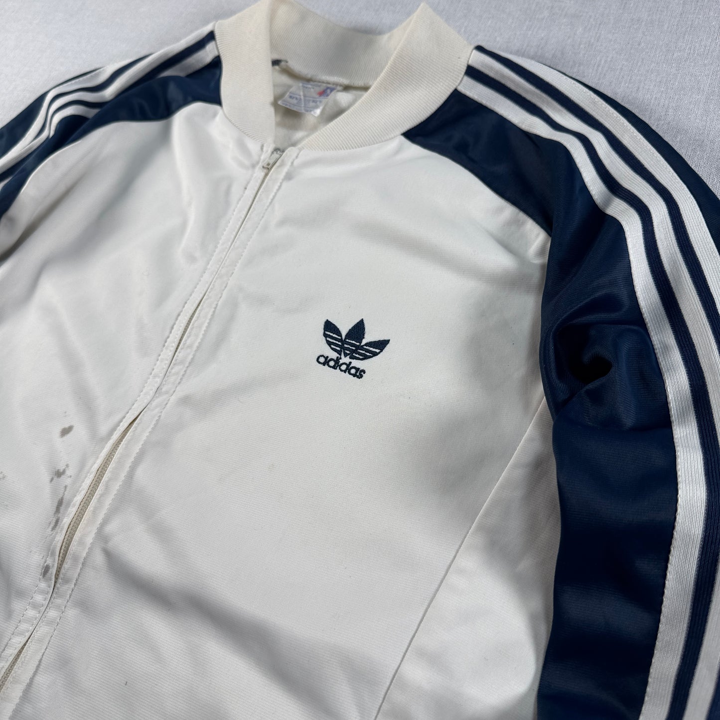 70s adidas ATP トラックジャケット ホワイト ネイビー VENTEX製 ad-u-2505-036