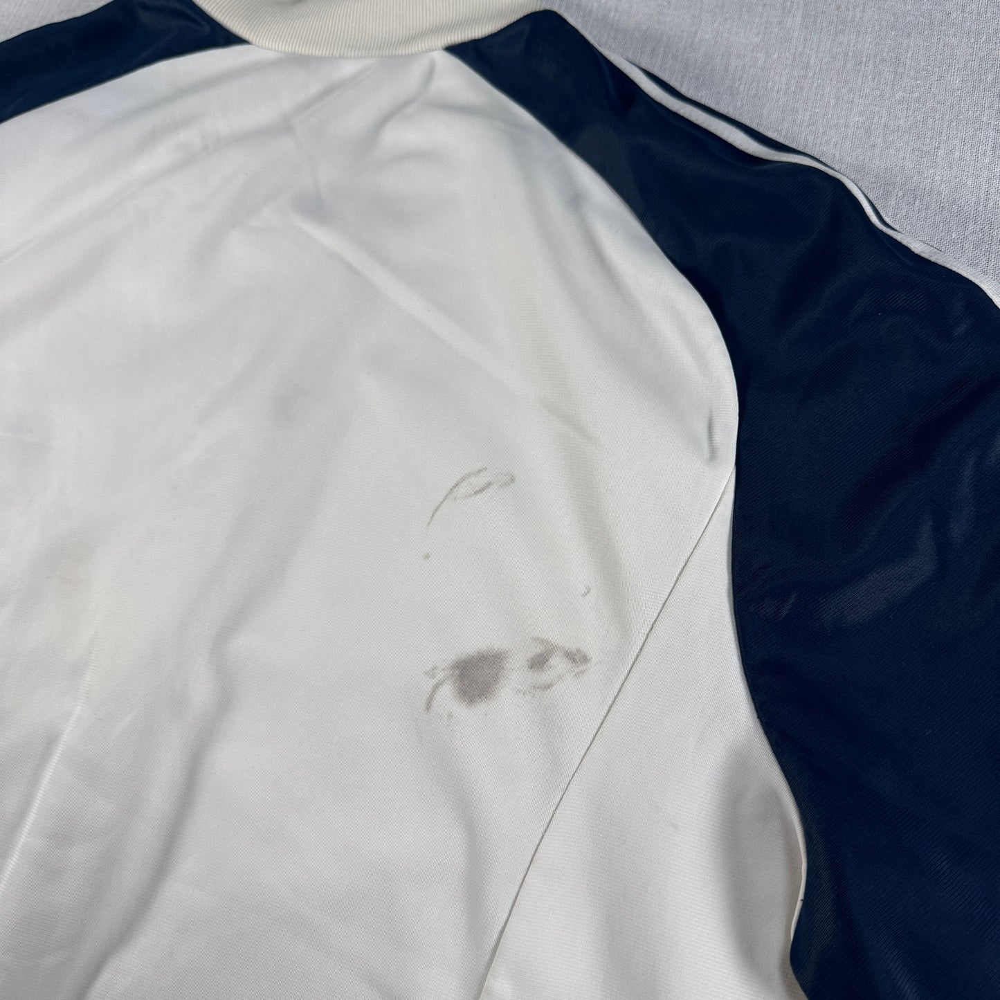 70s adidas ATP トラックジャケット ホワイト ネイビー VENTEX製 ad-u-2505-036