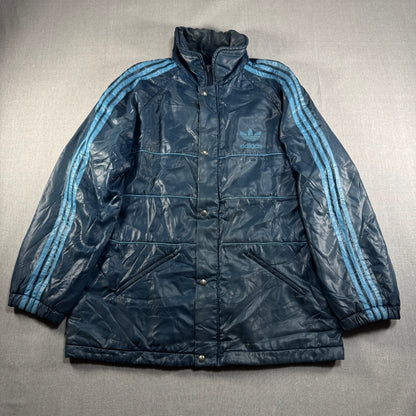 80s adidas 中綿ジャケット ブルー トレフォイル ad-u-2505-037