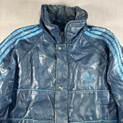80s adidas 中綿ジャケット ブルー トレフォイル ad-u-2505-037