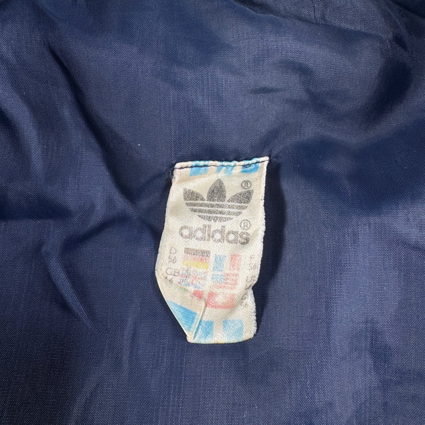 80s adidas 中綿ジャケット ブルー トレフォイル ad-u-2505-037