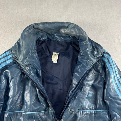 80s adidas 中綿ジャケット ブルー トレフォイル ad-u-2505-037