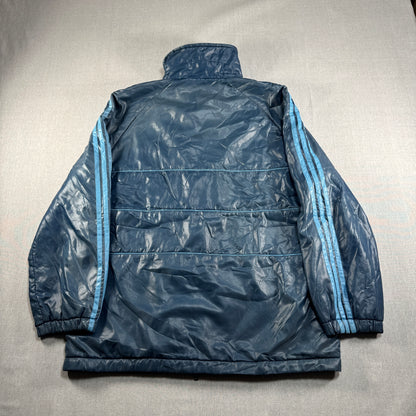 80s adidas 中綿ジャケット ブルー トレフォイル ad-u-2505-037