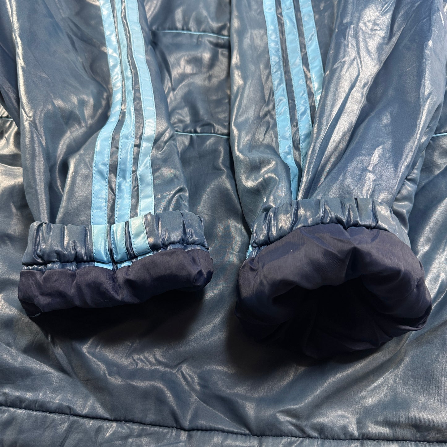 80s adidas 中綿ジャケット ブルー トレフォイル ad-u-2505-037