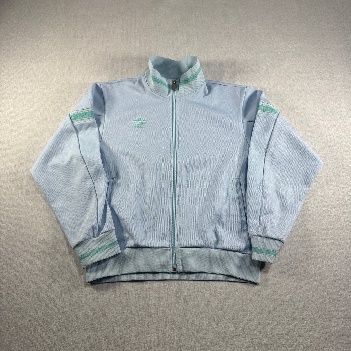 90s adidas トラックジャケット ライトブルー デサント製 M ad-u-2505-038