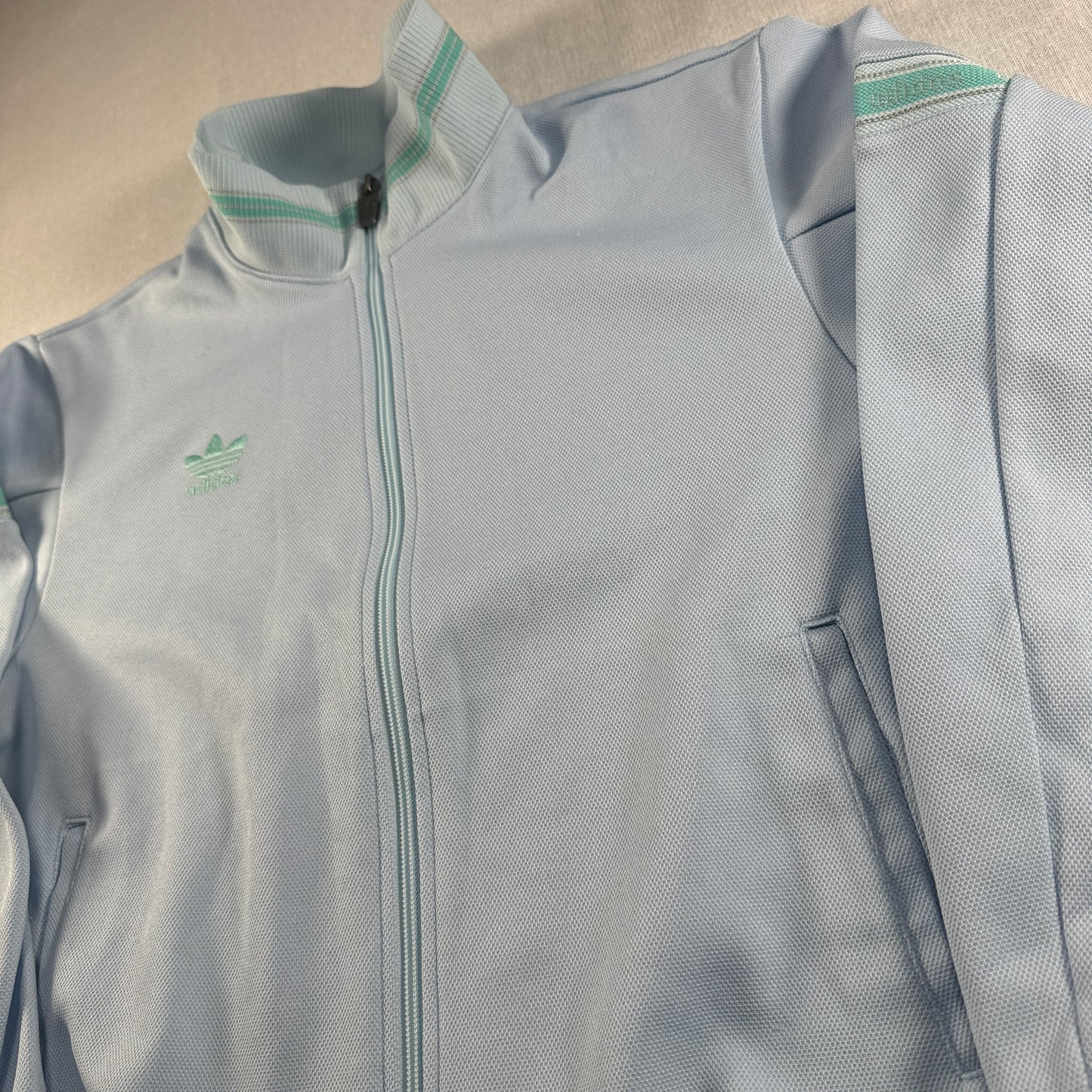 90s adidas トラックジャケット ライトブルー デサント製 M ad-u-2505-038