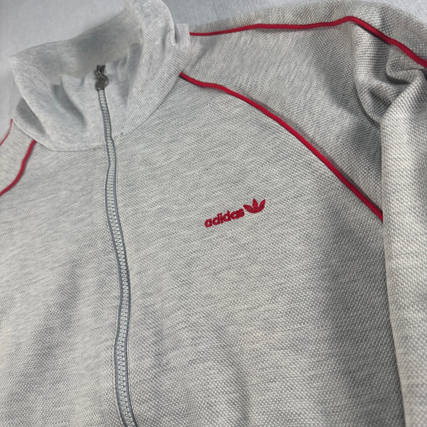 70s adidas トラックジャケット グレー デサント 西ドイツ製  M ad-u-2505-040