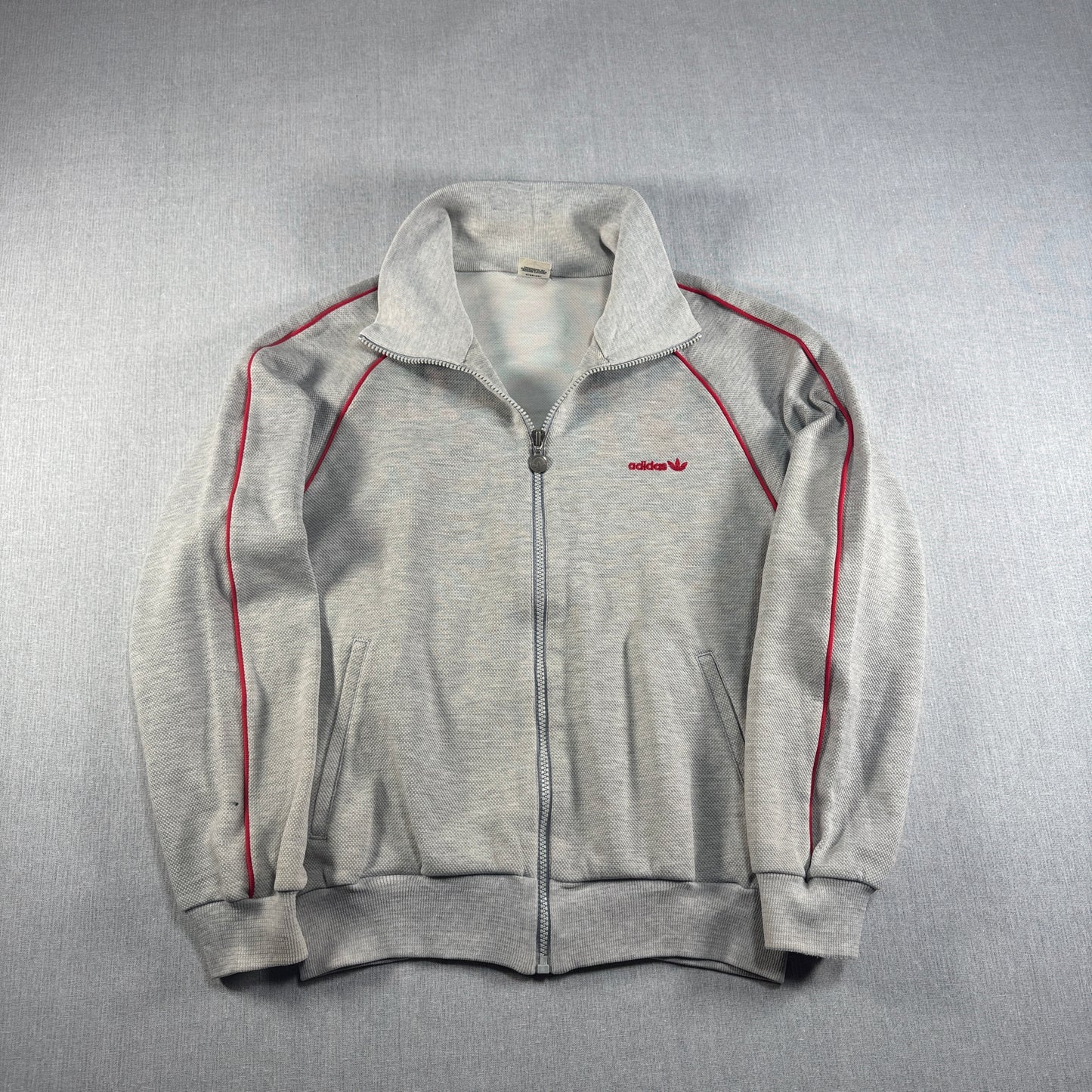 70s adidas トラックジャケット グレー デサント 西ドイツ製  M ad-u-2505-040