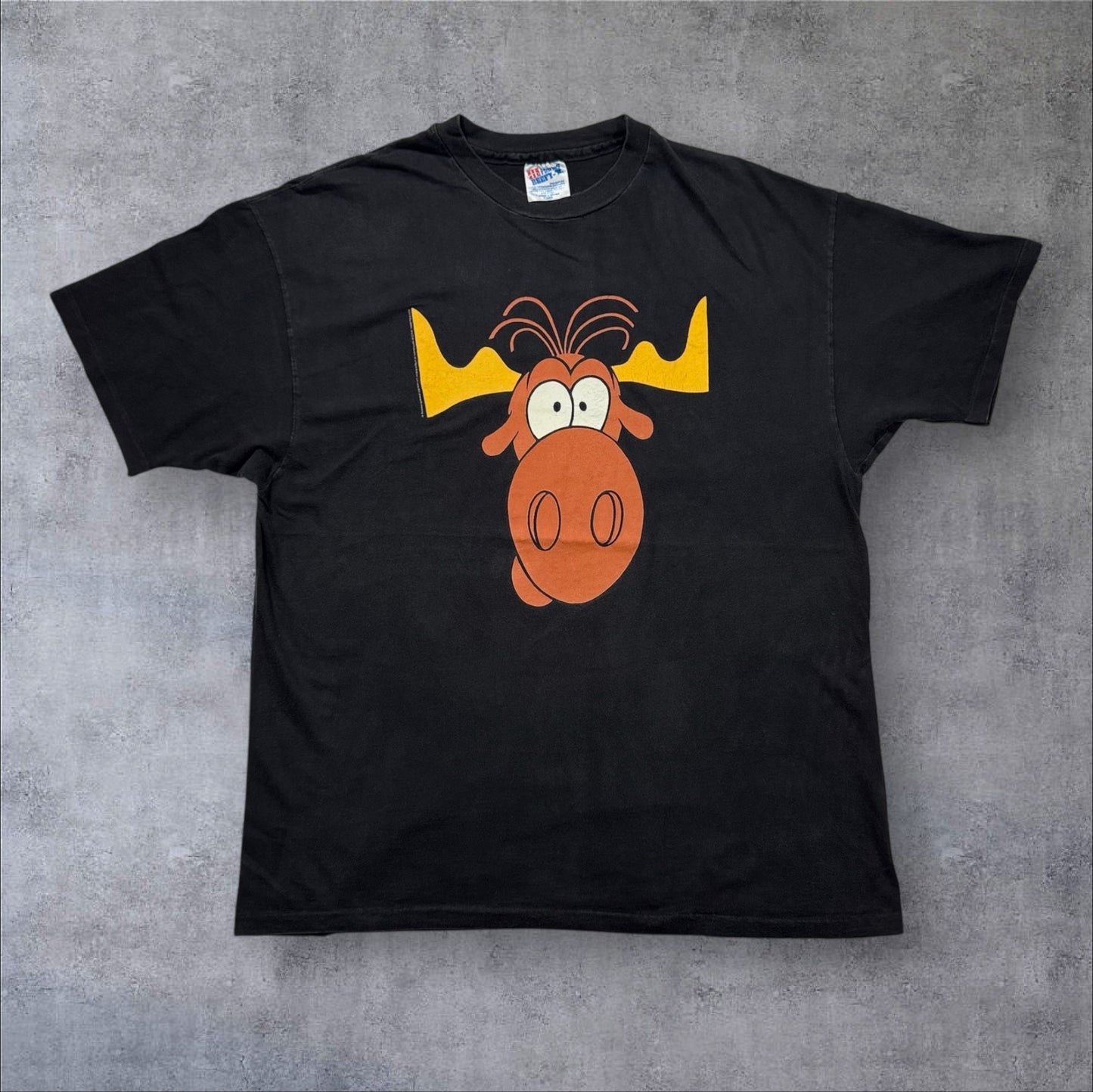 TACO BELL タコベル × ロッキー ＆ ブルウィンクル 1993 Hanes 黒 XL co-x-2505-017