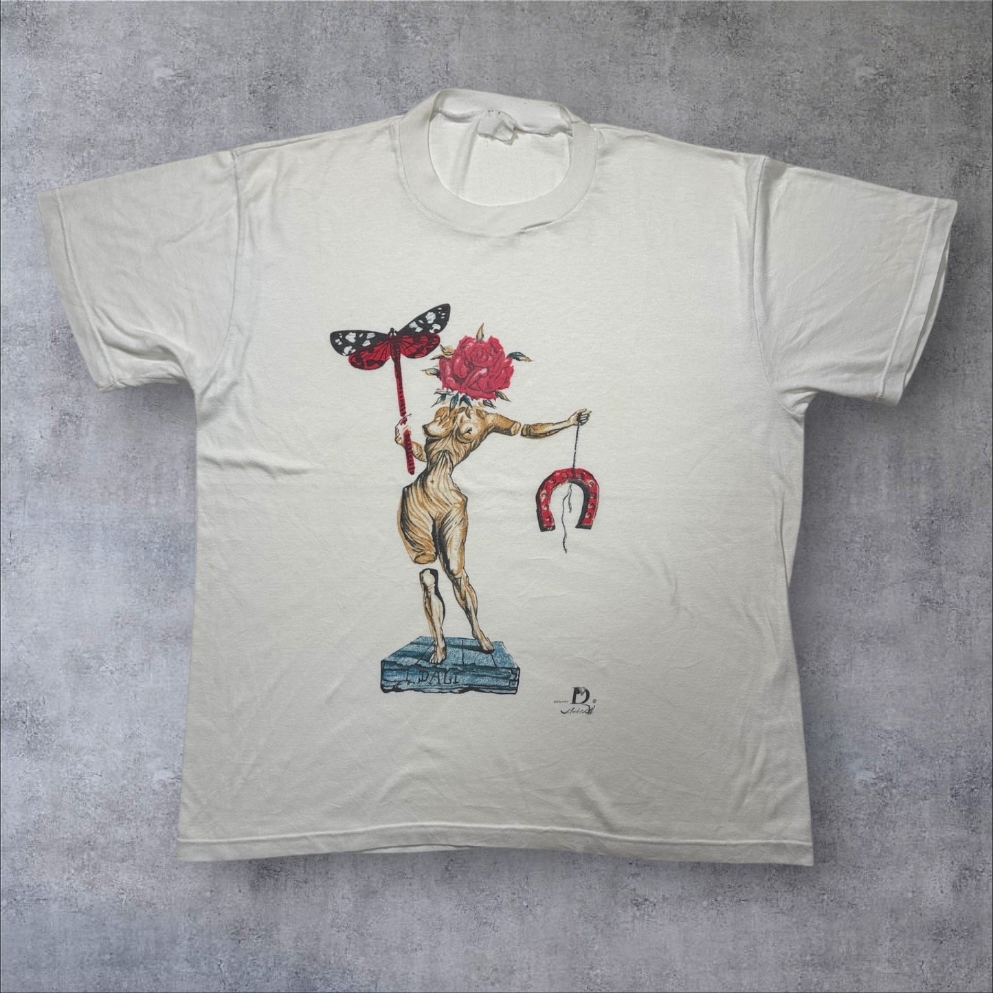 Salvador Dali WINE WOMEN and WORDS ダリ アートT 白 XL a-t-2505-020