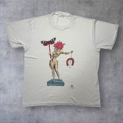 Salvador Dali WINE WOMEN and WORDS ダリ アートT 白 XL a-t-2505-020