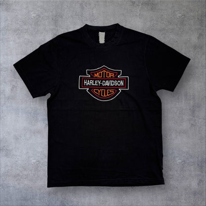 ハーレーダビッドソン ロゴ 刺繍 黒 Tシャツ co-u-2505-015