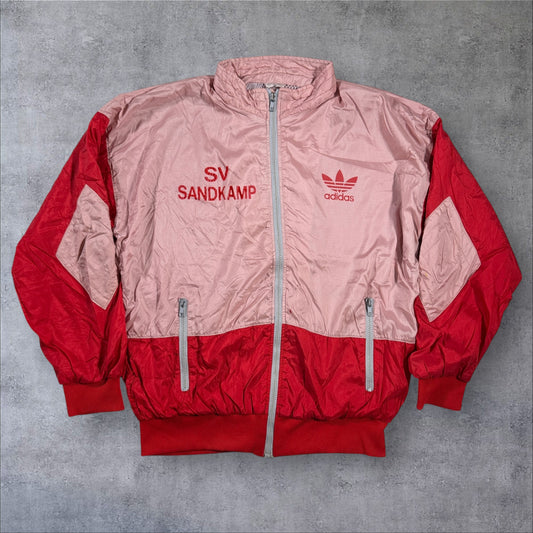 90s adidas ナイロンジャケット ピンク 万国旗タグ ad-u-2505-004