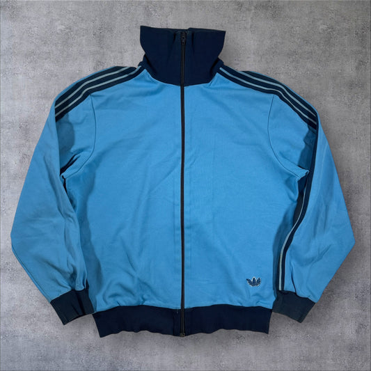 70s adidas トラックジャケット 水色 デサント 西ドイツ製 3号 ad-t-2505-006