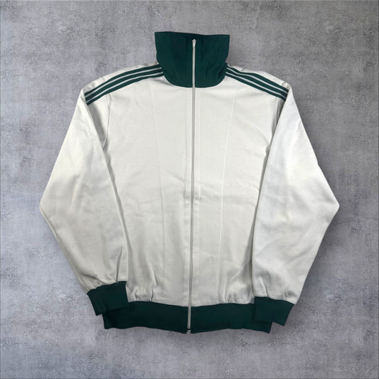 70s初期 adidas トラックジャケット ホワイト デサント 西ドイツ製 6号 ad-t-2505-015