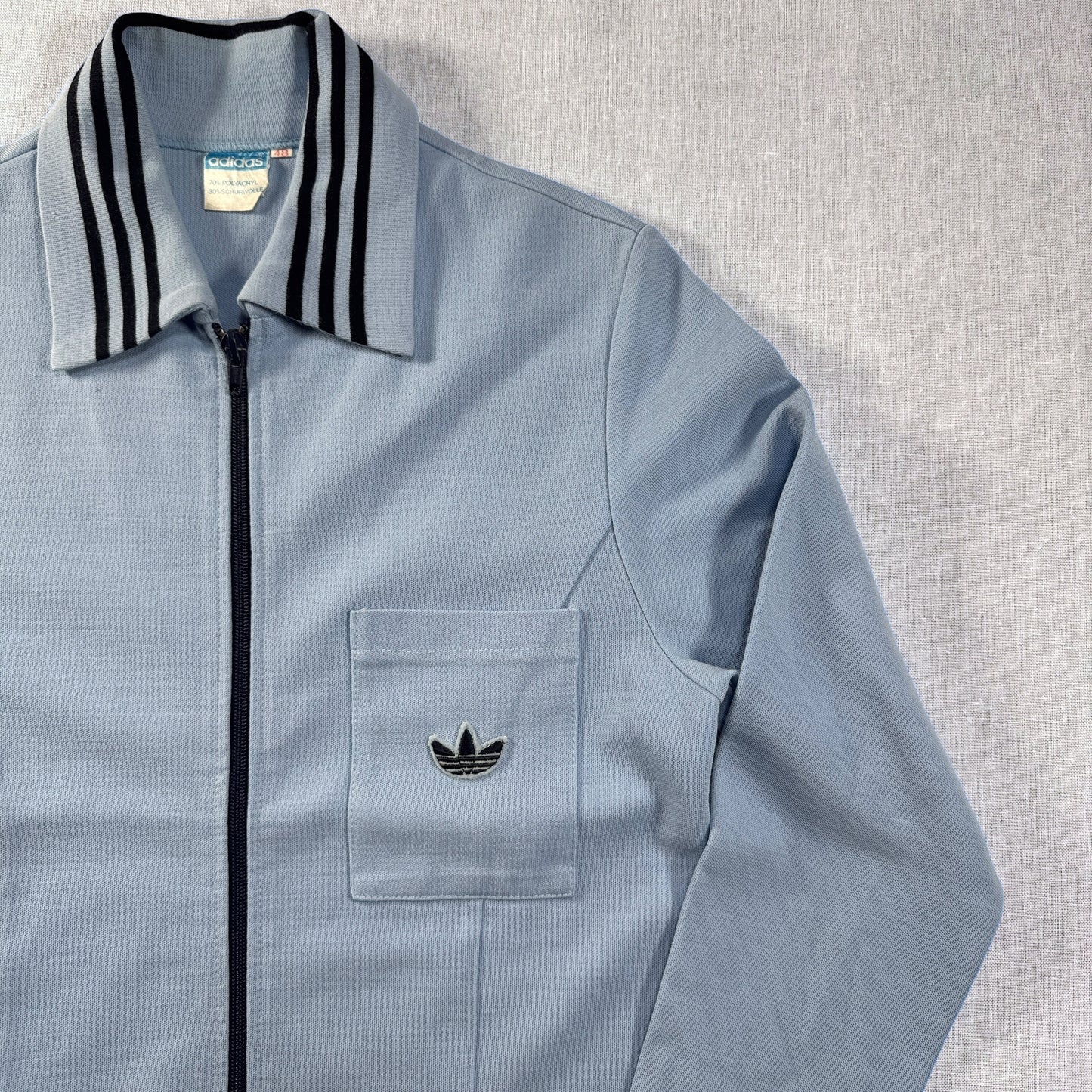 70s adidas トラックジャケット ガイコツジャージ ライトブルー 48 ad-t-2505-024