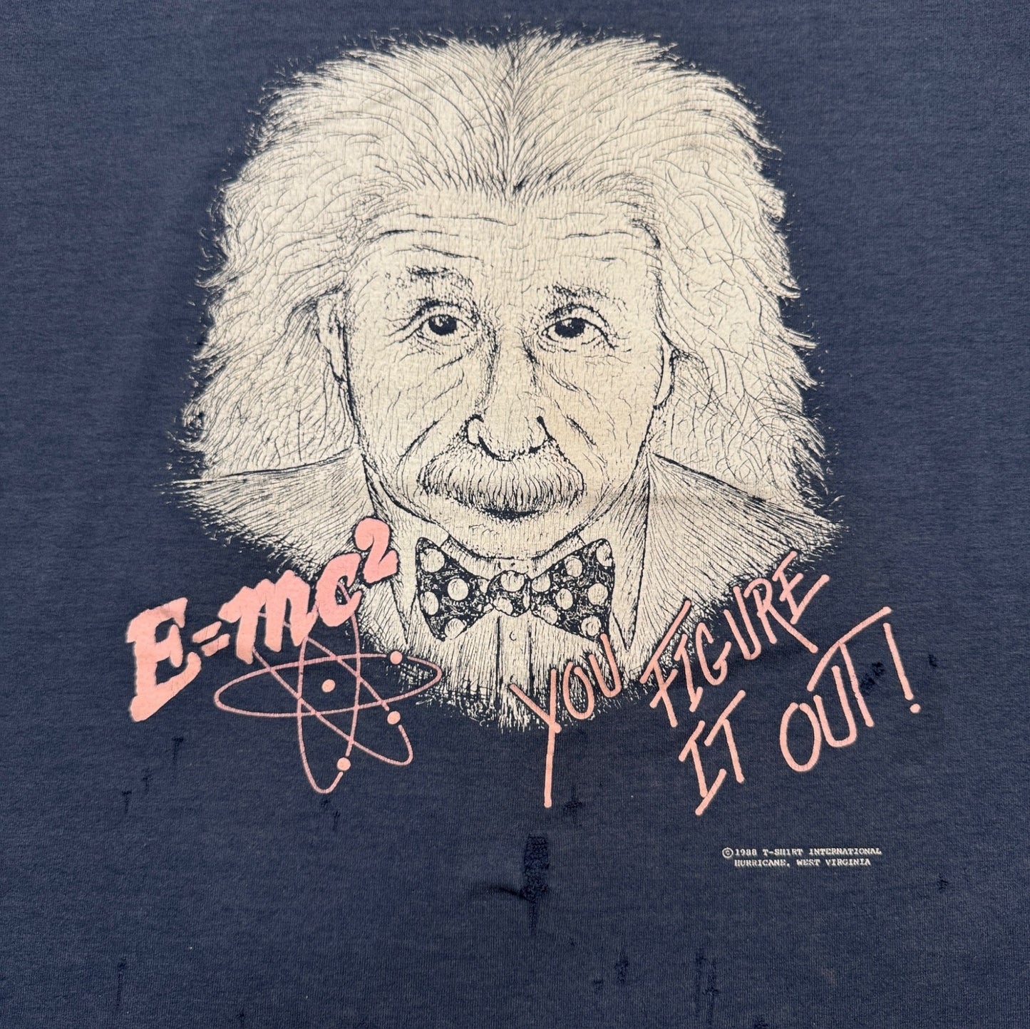 80s アインシュタイン ネイビー 1988 E=MC2 スクリーンスターズ XL a-t-2505-006