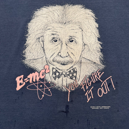 80s アインシュタイン ネイビー 1988 E=MC2 スクリーンスターズ XL a-t-2505-006