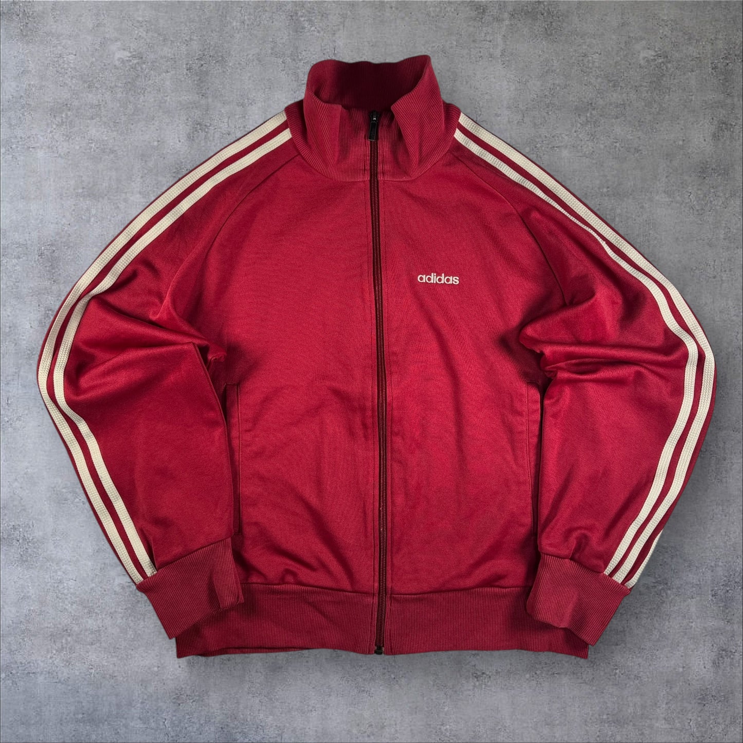 00s adidas トラックジャケット 赤 白ライン ad-u-2505-014