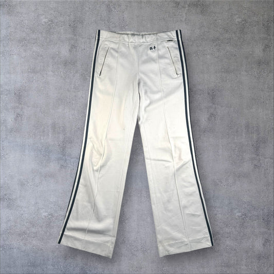 80s adidas トラックパンツ ホワイト デサント製 ad-u-2505-017