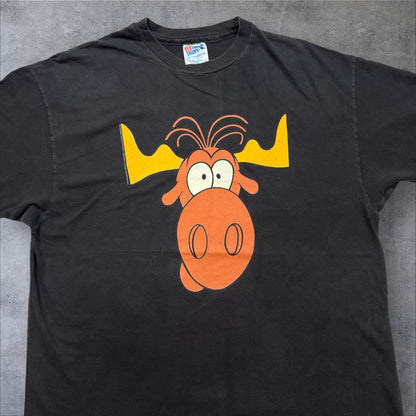 TACO BELL タコベル × ロッキー ＆ ブルウィンクル 1993 Hanes 黒 XL co-x-2505-017