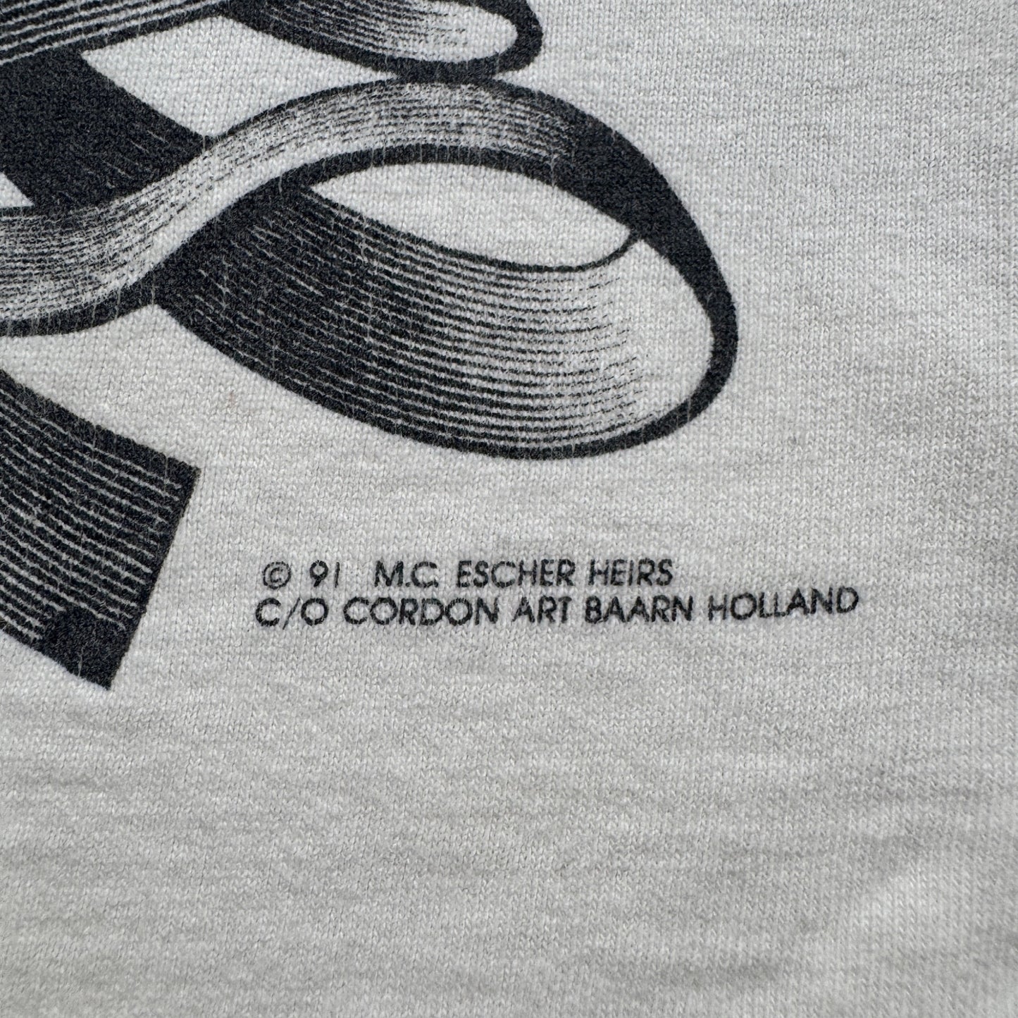 90s M.C. Escher エッシャー マルチプリント 両面 騙し絵 アートT AOP SOFTEE USA製 白 XL a-t-2505-022