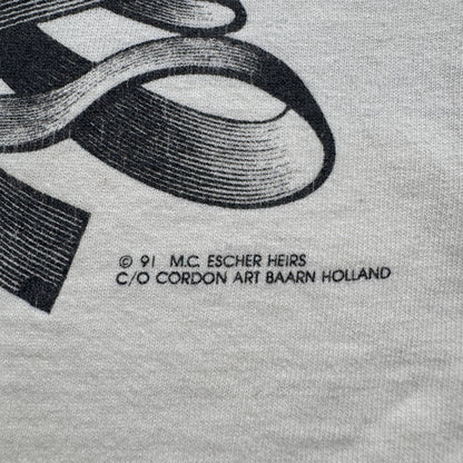 90s M.C. Escher エッシャー マルチプリント 両面 騙し絵 アートT AOP SOFTEE USA製 白 XL a-t-2505-022