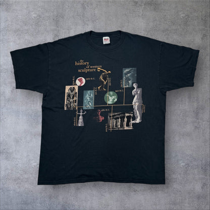 90s Wildwood Productions / the History of Westren Sculpture アートT 黒 2XL a-t-2505-017