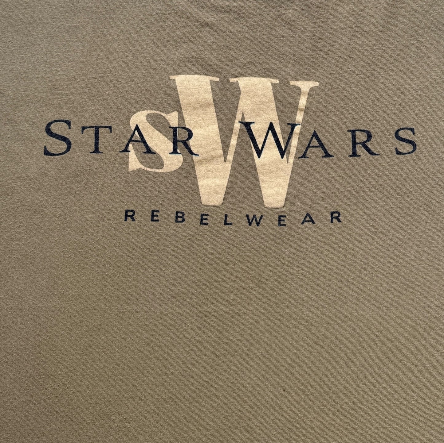 90s STAR WARS REBELWEAR 両面プリント Changes USA製 カーキ L d-t-2505-012