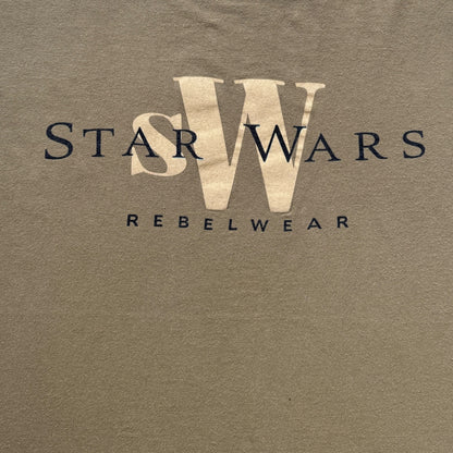 90s STAR WARS REBELWEAR 両面プリント Changes USA製 カーキ L d-t-2505-012