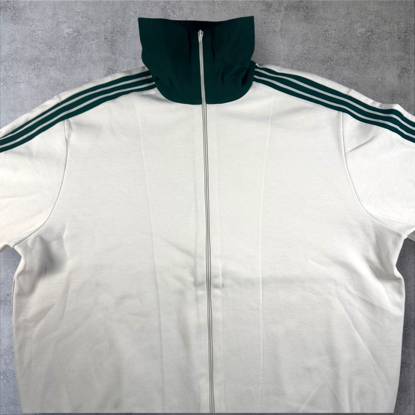 70s初期 adidas トラックジャケット ホワイト デサント 西ドイツ製 6号 ad-t-2505-015