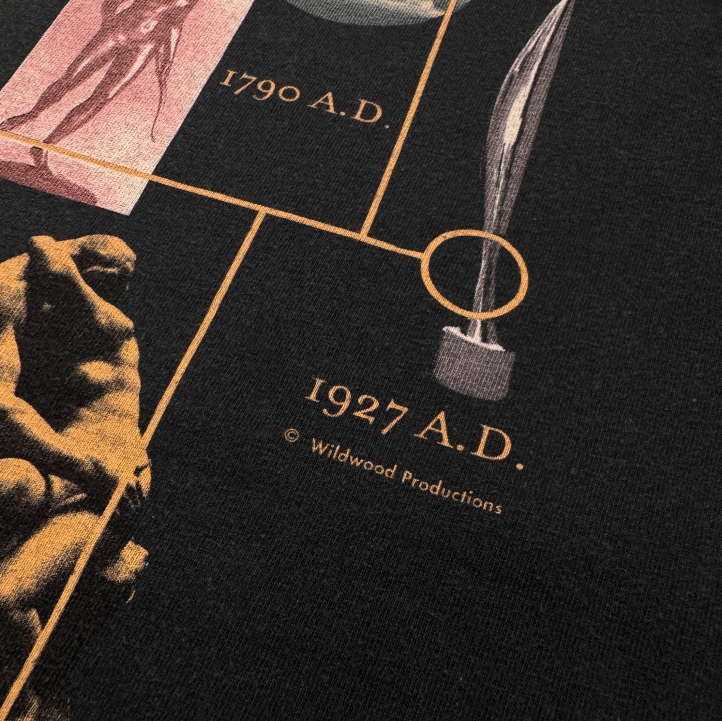 90s Wildwood Productions / the History of Westren Sculpture アートT 黒 2XL a-t-2505-017