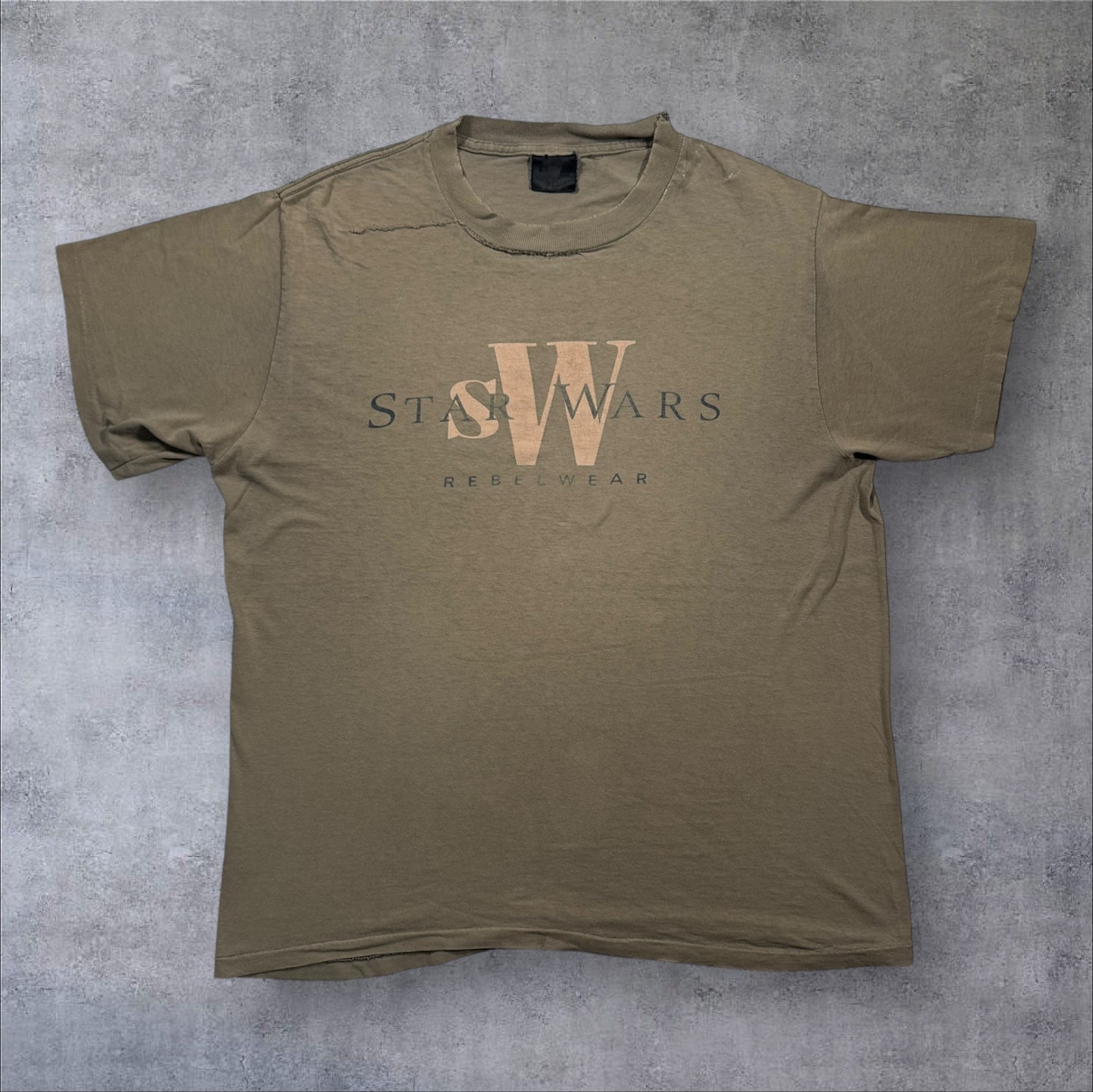 90s STAR WARS REBELWEAR 両面プリント Changes USA製 カーキ L d-u-2505-033