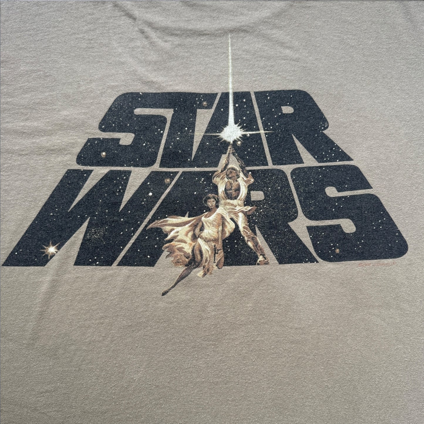 90s STAR WARS REBELWEAR 両面プリント Changes USA製 カーキ L d-t-2505-012