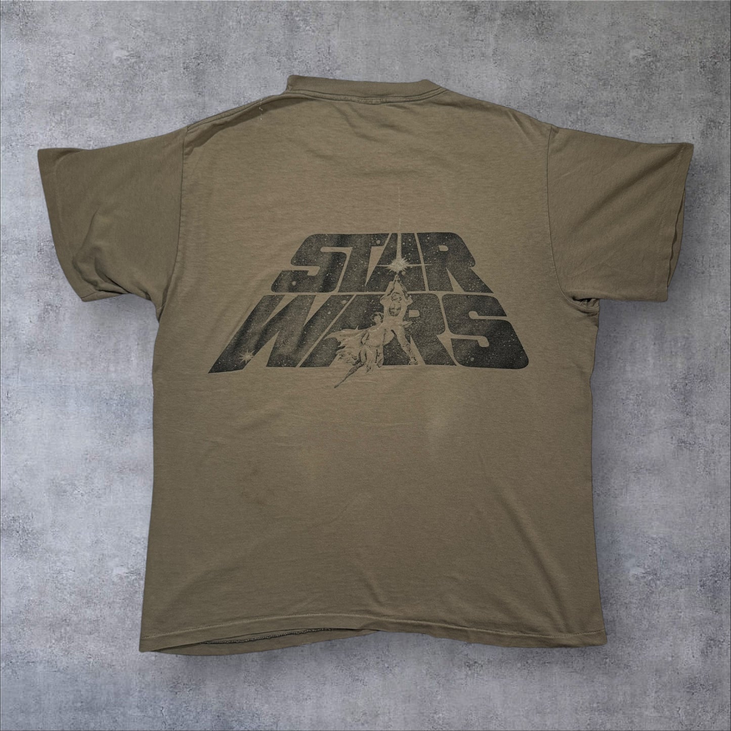 90s STAR WARS REBELWEAR 両面プリント Changes USA製 カーキ L d-u-2505-033