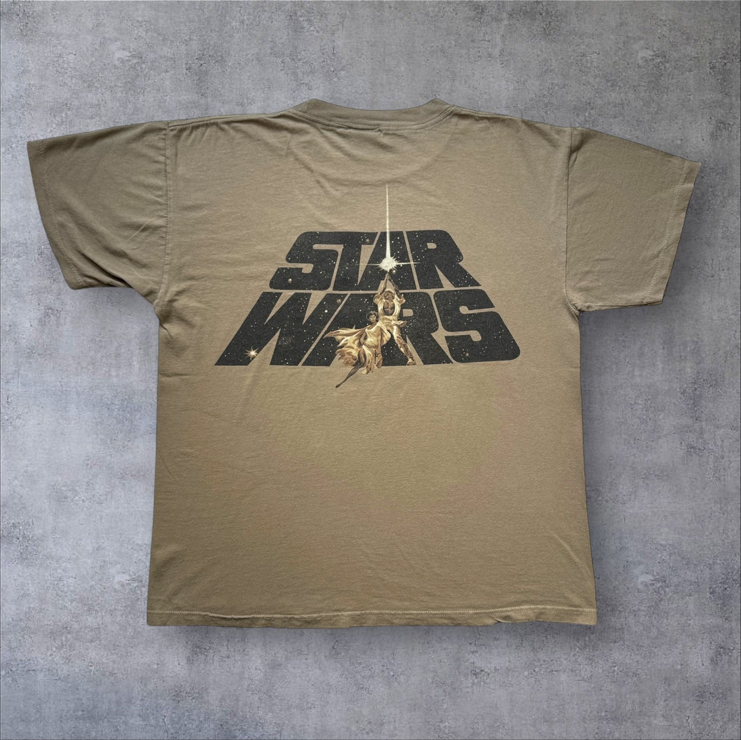 90s STAR WARS REBELWEAR 両面プリント Changes USA製 カーキ L d-t-2505-012