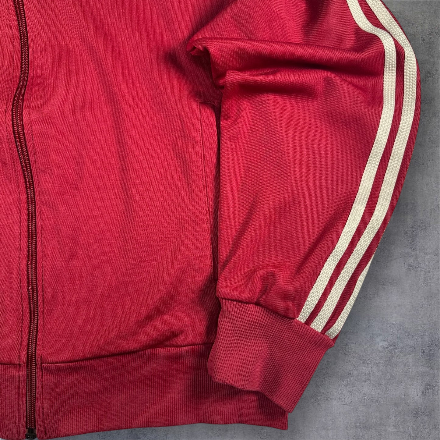 00s adidas トラックジャケット 赤 白ライン ad-u-2505-014