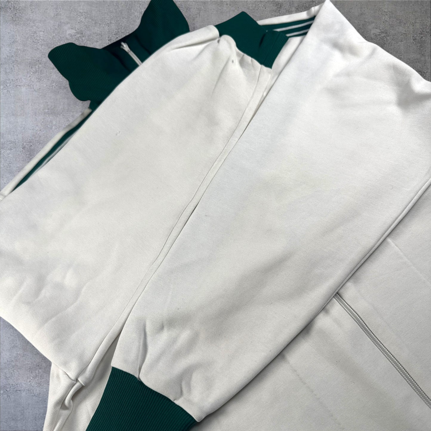 70s初期 adidas トラックジャケット ホワイト デサント 西ドイツ製 6号 ad-t-2505-015