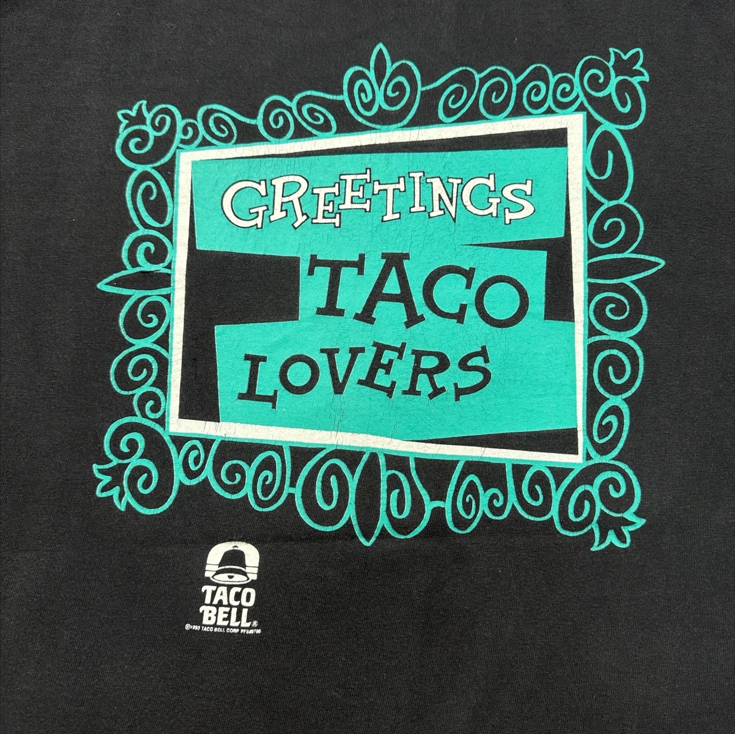 TACO BELL タコベル × ロッキー ＆ ブルウィンクル 1993 Hanes 黒 XL co-x-2505-017